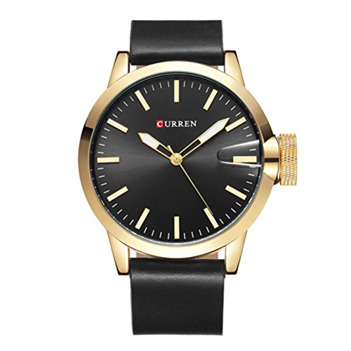 Reloj de los Hombres Originales de la Marca CURREN Prueba de Agua Fecha analógica Relojes de Cuarzo Negro Hombres Relojes de Pulsera