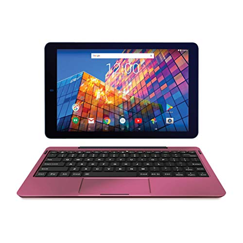 RCA 10″ Android 7.0 Quad Core Tablet with Keyboard HD IPS Touchscreen WiFi 16G Storage (10″, Plum)