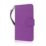 Empire MPERO Flex Flip Wallet Case for HTC One Max T6 - Retail Packaging - Purple/White
