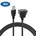 USB Mount Cable -USB Extension Flush, Dash, Panel Mount Cable, for Car, Boat, Motorcycle and More (DKF-2M)