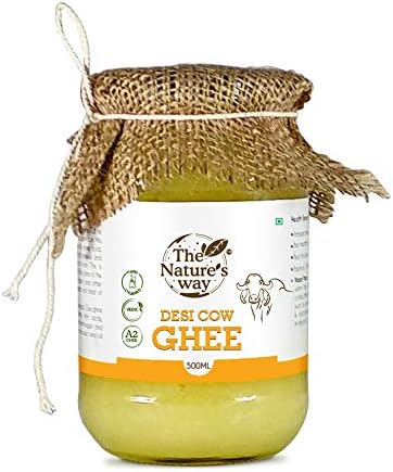 The Natures Way Traditional Bilona Method Cultured Vedic Grass-Fed Desi Cow Ghee, 500ml