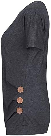 Zajawia Womens Casual Short Sleeve Tunic Tee Tops Button Side Blouse Loose T-Shirt