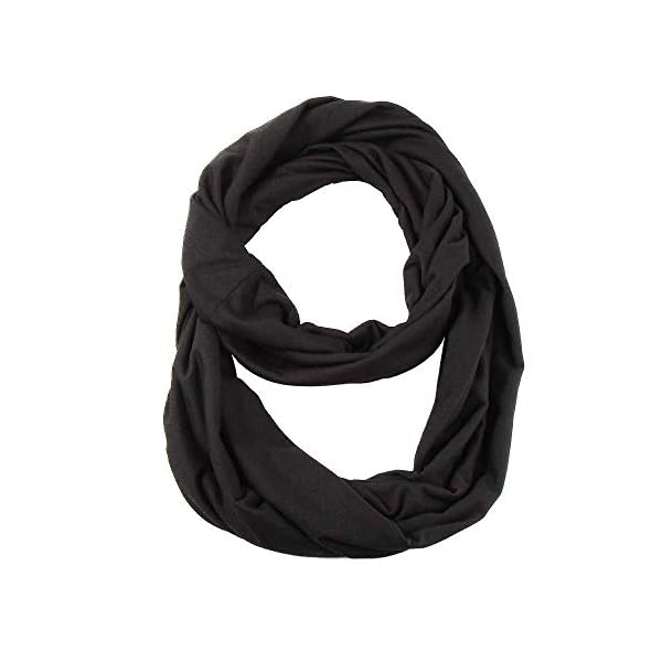 Infinity Scarf With Hidden Pocket, Travel Scarf with Zipper Pocket