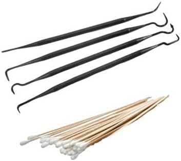 Tipton Gun Cleaning Picks with 25 Cotton Swabs for Cleaning Your Handgun or Rifle - Quality Polymer 4 Pack Picks - Sold in America, Ships from America