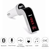 Bluetooth FM Transmitter,TIANSHILI Wireless In-Car FM Radio Adapter Hands-Free Calling Car Kit TF Card/ U Disk Music Playing 3.5mm AUX Cable for iPhone/ Android