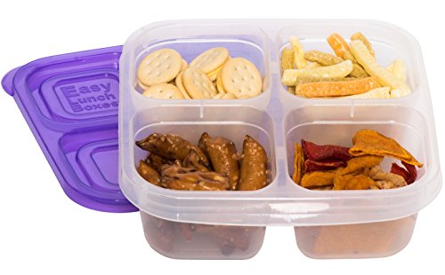 5 EasyLunchboxes+ELB5+snack+Containers+4+Compartment+Brights