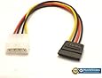 Molex 4 Pin Power to 15 pin SATA Female Adapter Cable - 6"