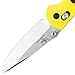 Benchmade - Mini Griptilian 556 EDC Manual Open Folding Knife Made in USA, Drop-Point Blade, Plain Edge, Satin Finish, Yellow Handle