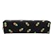 Pineapple Pencil Case Zipper Canvas Pen Pouch Bag for Women Men Girls Boys Kids Teens (Black)