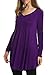 Hotouch Womens Long Sleeve Blouse Shirts Solid Casual Blouses Shirt (Eggplant L)
