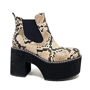 41hl0FfMyVL. SS300 Angkorly - Zapatillas Moda Botines Botas Chelsea Boots Biker - Moto Gran Plataforma Mujer Efecto Piel de Serpiente pitón… 41hl0FfMyVL. SS300