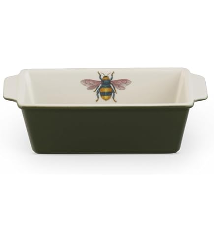 Portmeirion Botanic Garden Harmony Loaf Pan 11 Inch - Moss Green Porcelain Bakeware (46 Fl Oz)