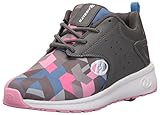 Heelys Girls' Velocity Sneaker, Grey/Pink/Geo, 6 M US Big Kid