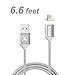 ZRSE 4th Generation 6.6 Feet Magnetic Braided USB Charging Cable for Samsung Galaxy S2 S3 S4 S6, Note 2/3/4/5,LG G4 G3, Sony Xperia Z5 Premium/Compact etc(Silver)