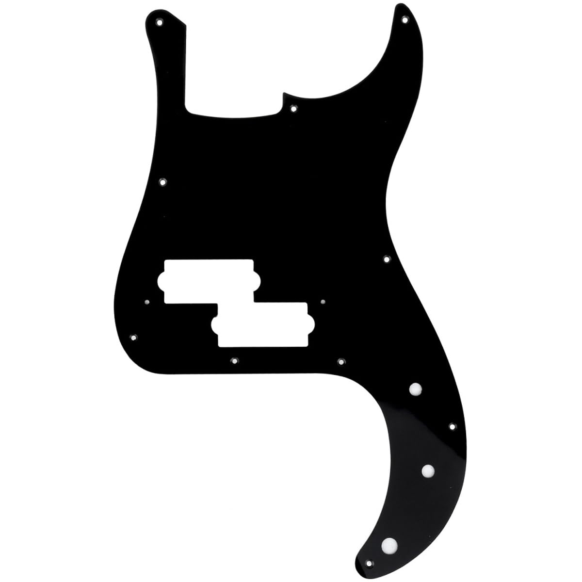 Musiclily Pro 10-Hole P Bass Pickguard for JPN Fender Japan 4-String Precision Bass, 1Ply Black