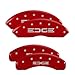 MGP Caliper Covers 10119SEDGRD 'EDGE' Explored Caliper Cover with Red Powder Coat Finish and Silver Characters, (Set of 4)