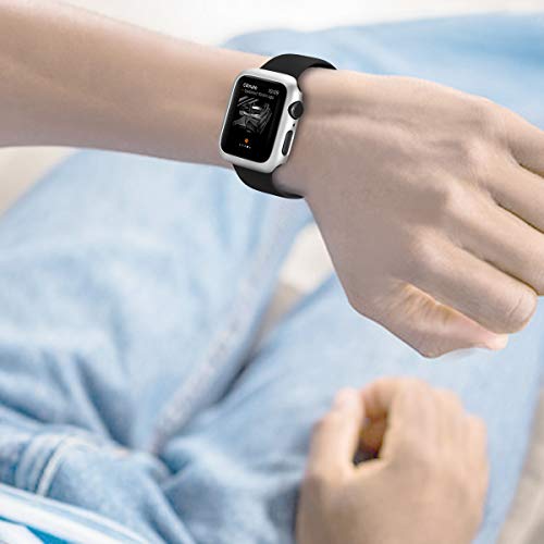 Leotop Compatible with Apple Watch Series 4 Case 44mm 40mm, Super Thin Bumper Protector PC Hard Cover Lightweight Slim Shockproof Accessories Matte Frame Compatible iWatch (Silver, 40mm)