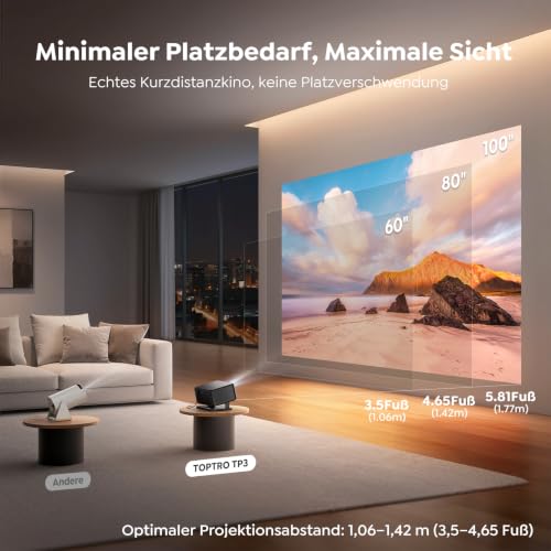 Google TV & Official Apps: Projector 4K Support, Smart Projector Home Cinema 1080P FHD, Auto Focus & Trapezoidal Correction, WiFi Bluetooth Portable Projector with Rotating Stand for Outdoor/Mobile Phone