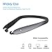 Bluetooth Headphones,Retractable Earbuds Neckband Foldable,Neck Wireless Bluetooth Headset Sweatproof Sports Noise Cancelling Microphone HD Stereo ,Voice Command Assistant-Titanium Black