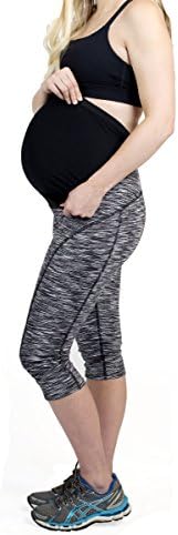Mumberry Maternity Activewear Move Workout Capris with Belly Band Support