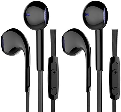 Earbuds with Mic, Mxstudio 2 Pack Earphones Wired Headphones with Microphone Fits for iPhone iPod iPad Samsung Galaxy and Android