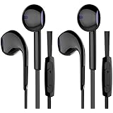 Earbuds with Mic, Mxstudio 2 Pack Earphones Wired Headphones with Microphone Fits for iPhone iPod iPad Samsung Galaxy and Android