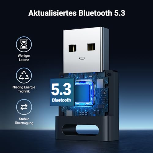 UGREEN Bluetooth Adapter 5.3 für PC, USB Dongle für Desktop, Computer, Laptop, Stick Unterstützt Windows11/10/8.1, Plug und Play thumbnail 2