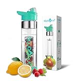 AquaFrut Bottom Loading Fruit Infuser Water Bottle 24 oz (Teal)