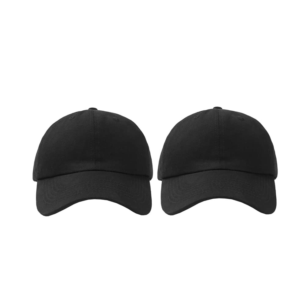Photo 1 of 2 Pack Hats for Men Classic Low Profile Adjustable Strapback Cotton Dad Hats Baseball Caps for Men and Women