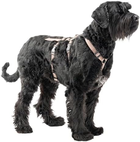 Arnês grande para cães Brave, arnês ajustável de 6 pontos, anti-fuga, anti-pânico, tamanho L, castanho.