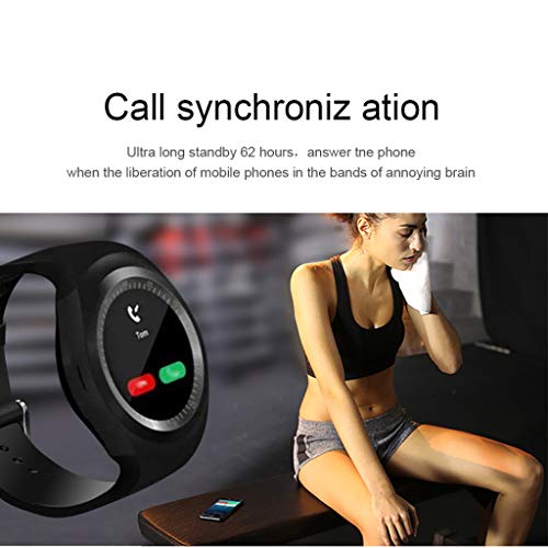 DAIJIA Smart Watch Bluetooth Phone Mate Round Screen for IOS Android Phone LOT (Blue)