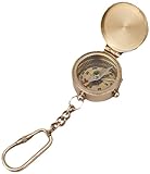 Hampton Nautical  Solid Brass Compass with Lid Key Chain, 5