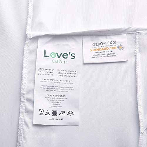 Love's cabin Premium Zippered Mattress Encasement - Bed Bug Proof Mattress Cover, Dust Mite Proof and Waterproof Mattress Protector - Breathable and Noiseless (Fits 9''-12'' H) - C.King Size