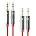 iVANKY 3.5mm Aux Cable, [2-Pack, 4ft, Hi-Fi Sound], Nylon Braided Auxiliary Audio Cable, Male to Male Stereo Audio Aux Cord for Car Stereos, Phones, iPod, Speakers, Headphone Cable - Red
