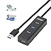 Unitek USB Extension Cable with Micro USB Charging Power Port, Portable USB 3.0 4-Port Data Hub Extender Cord for Oculus Sensor, Gaming Controller, Logitech HD Laptop Webcam, Printer, Scanner (4ft)