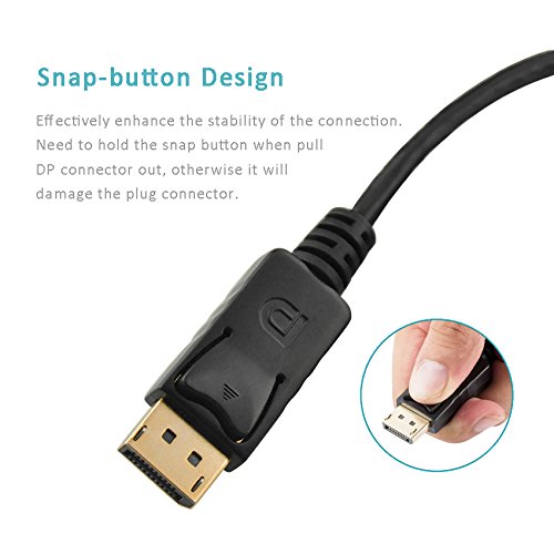 Displayport to HDMI Active Adapter 4K, Gold Plated Laptop DP to HDTV Cable Video Monitor Converter With Audio Out Male to Female Adapter for PC,Laptop, Notebook,TV - Black