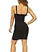 UONBOX Women's Rayon Cute Sleeveless Bodycon Bandage Strap Dress black M