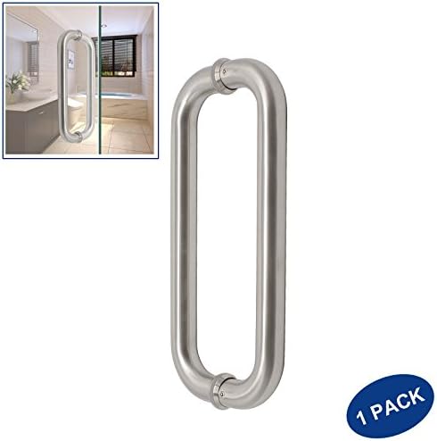 Knobonly 1 Pack 2 Side Bar to Bar Barn Pulls Wood Gate 12" Long Double Sided Hardware Set Brushed Nickel Finish Pipe Bar 1 Pack