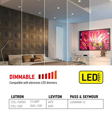 OSTWIN 6 inch LED Recessed PROFILE SLIM ROUND PANEL Light with Junction Box, Dimmable, 15W (110 Watt Replacement), 3000K (Warm White), 1125 Lumens, No Can Needed (12 Pack), ETL and Energy Star Listed - Thumbnail 4