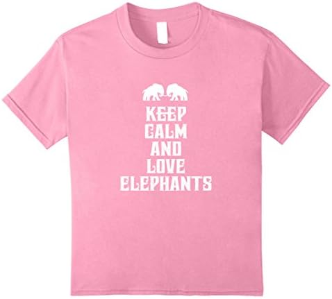 Kids Keep Calm and Love Elephants T-shirt 12 Pink