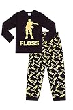 Floss Like a Boss All Over Gaming Black Gold Cotton Long Pajamas