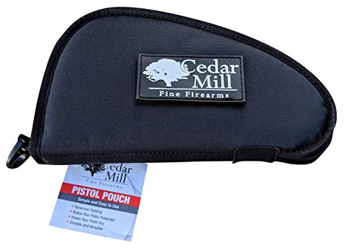 DELUXE Tactical Pistol Case Soft-sided carry/carrying cases gun rug for pistols - Large padded gun ammo & magazine pouch handgun/revolver shoot with scope/accessories/guns bag. Fits in backpack BLACK