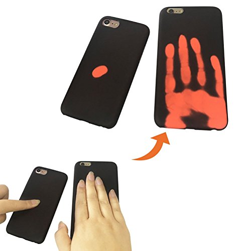 iPhone 6/6s Case,Magical Color Changing Thermal Sensor Heat Thermal Induction Matte iPhone Back Case for iPhone Apple Black