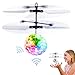 RC Flying Ball Toys Infrared Induction Drone Hand Control Helicopter with Shining LED Lights Disco USB Rechargeable Fun Novelty Toys for Kids Teenagers Indoor and Outdoor Games (A)
