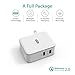 RAVPower Quick Charge 2.0 30W Dual USB Plug Quick Charger Foldable Pin for Galaxy S6/ Edge, Note 5/ 4, LG G / G5, Nexus 6 and iSmart for iPhone 7 (White)