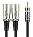 [35wcf-2] Hq 3.5mm (1/8 Inch) TRS to Dual Xlr3 Male Female Stereo Breakout Unbalanced Cable 6.56feet/2meters