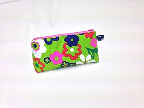 Green Flower Power Makeup Bag