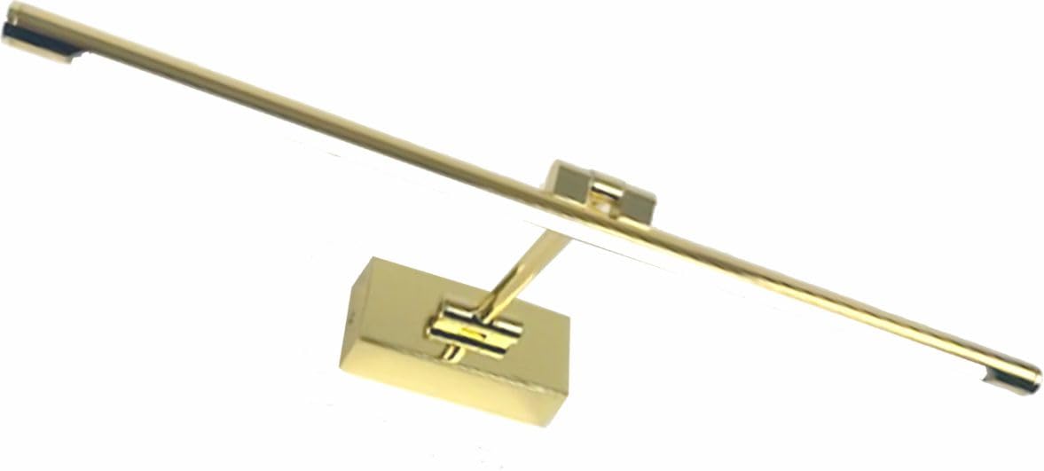 PAPUQ LED wall light for illuminating paintings, mirrors, murals, traditional and elegant 8W, warm light tone 3000K, shiny gold, articulated and adjustable. 48 cm