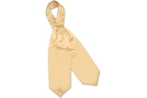 Vesuvio Napoli ASCOT Solid GOLD Color Cravat Men's Neck Tie