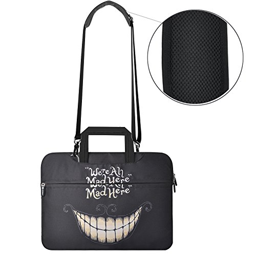 Laptop Bag 15.6, HESTECH Laptop Carrying Case Sleeve, Computer Bag Compatible for 14-15.6 MacBook Pro Lenovo Dell HP Asus Acer Chromebook (We are All Mad Here)